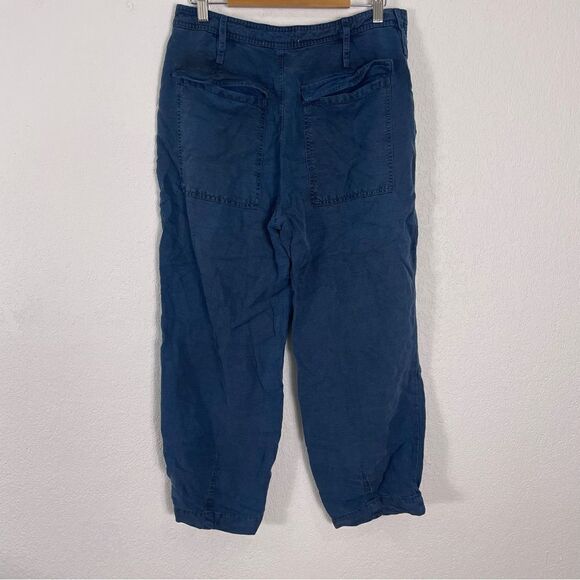 A by Anthropologie Blue Lyocell and Linen Capri Pants - Picture 2 of 8